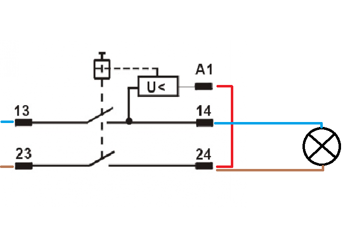 Start/stop kontakt - 240V 16A, Rød/grøn 0-I, 5-ben (IP55)